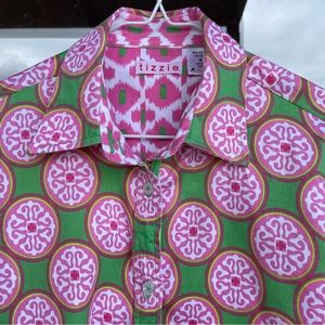 TIZZIE stretch button down size S